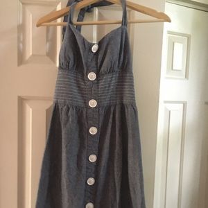 Retro Chambray Halter Dress with Pockets!